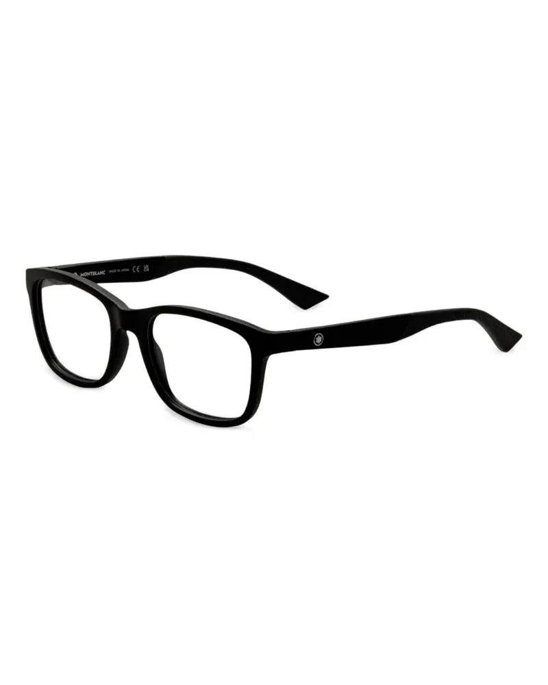 Montblanc Eckige Brille mit Logo-Schild - Schwarz Schwarz