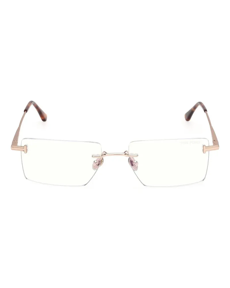 Tom Ford Rahmenlose Brille mit eckigen Gläsern - Gold Gold