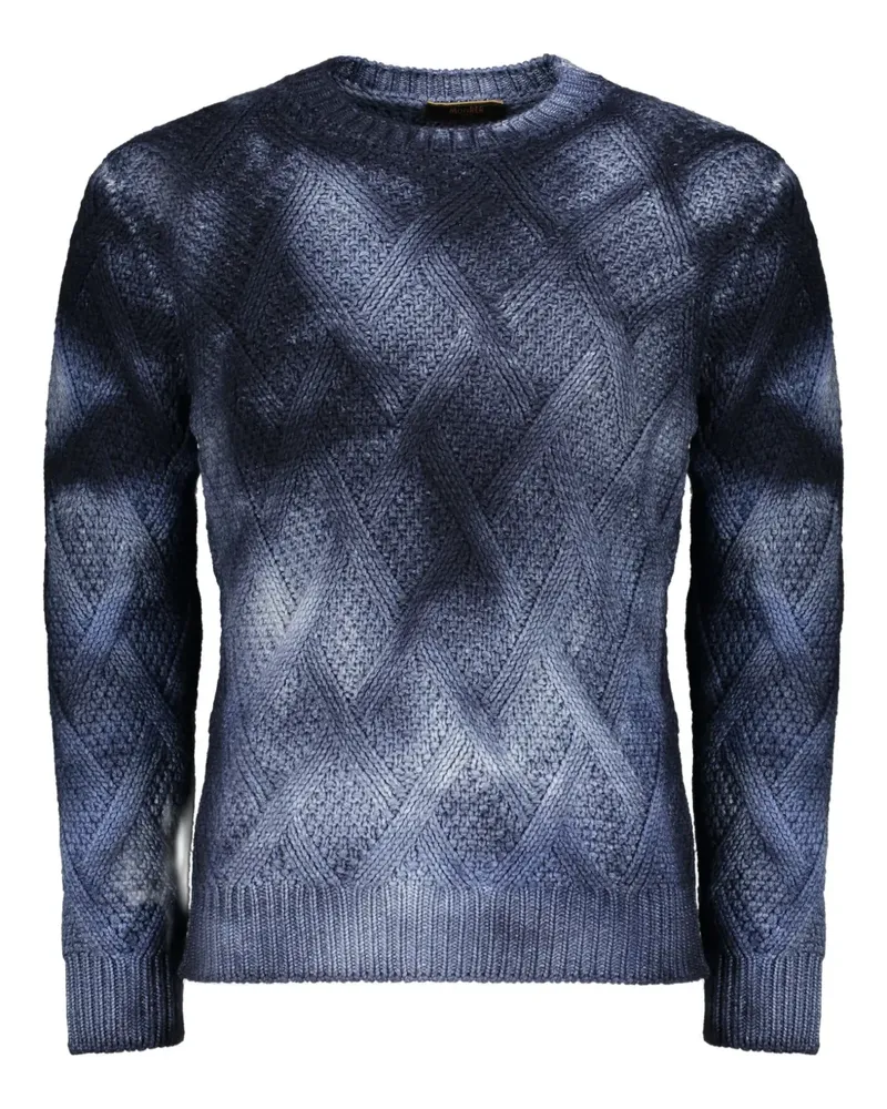 MOORER Cole-LTC Pullover mit Batikmuster - Blau Blau