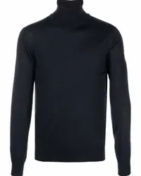 Emporio Armani Gestrickter Rollkragenpullover Blau