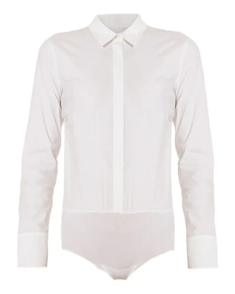 Wolford cotton-poplin collared bodysuit - Weiß Weiß