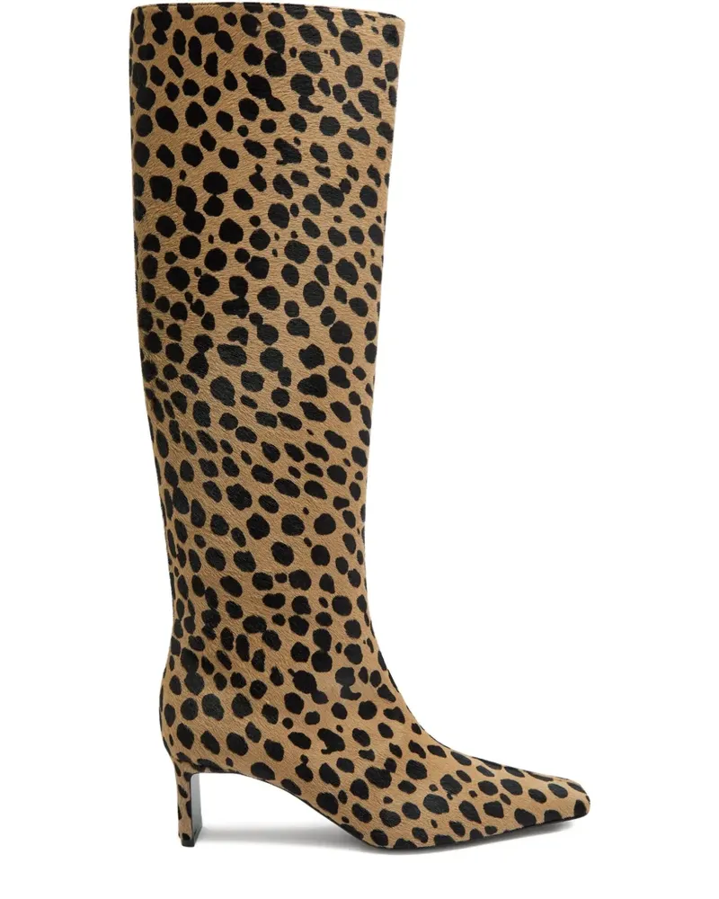 KHAITE Ona Stiefel mit Animal-Print 55mm - Nude Nude