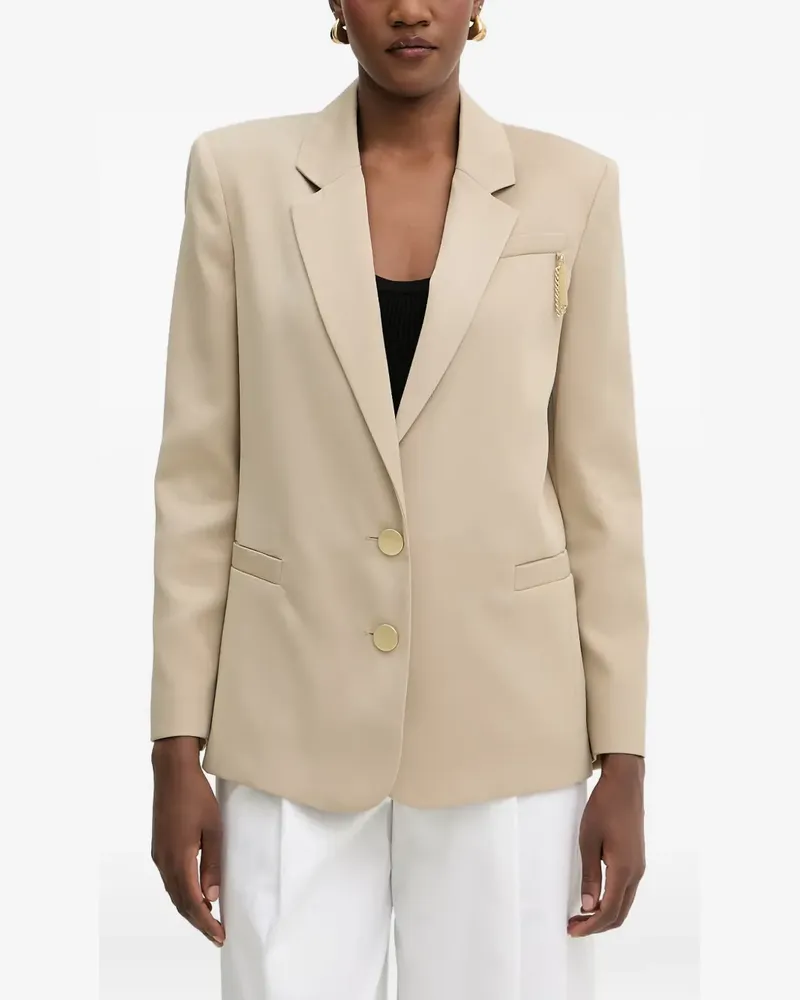 Armani Exchange chain-detail single-breasted blazer - Nude Nude