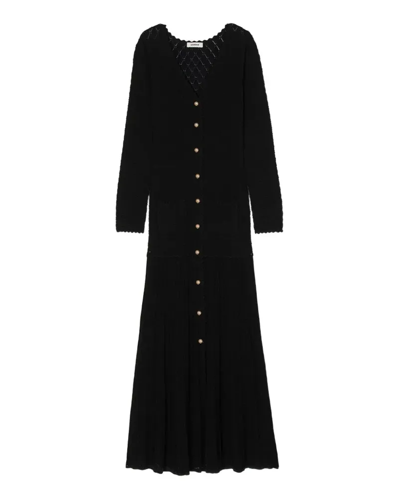 Sandro Gestricktes Maxikleid - Schwarz Schwarz