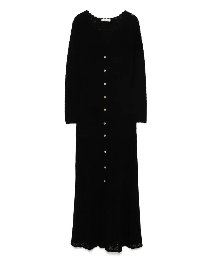 Sandro Maxikleid aus Pointelle-Strick - Schwarz Schwarz