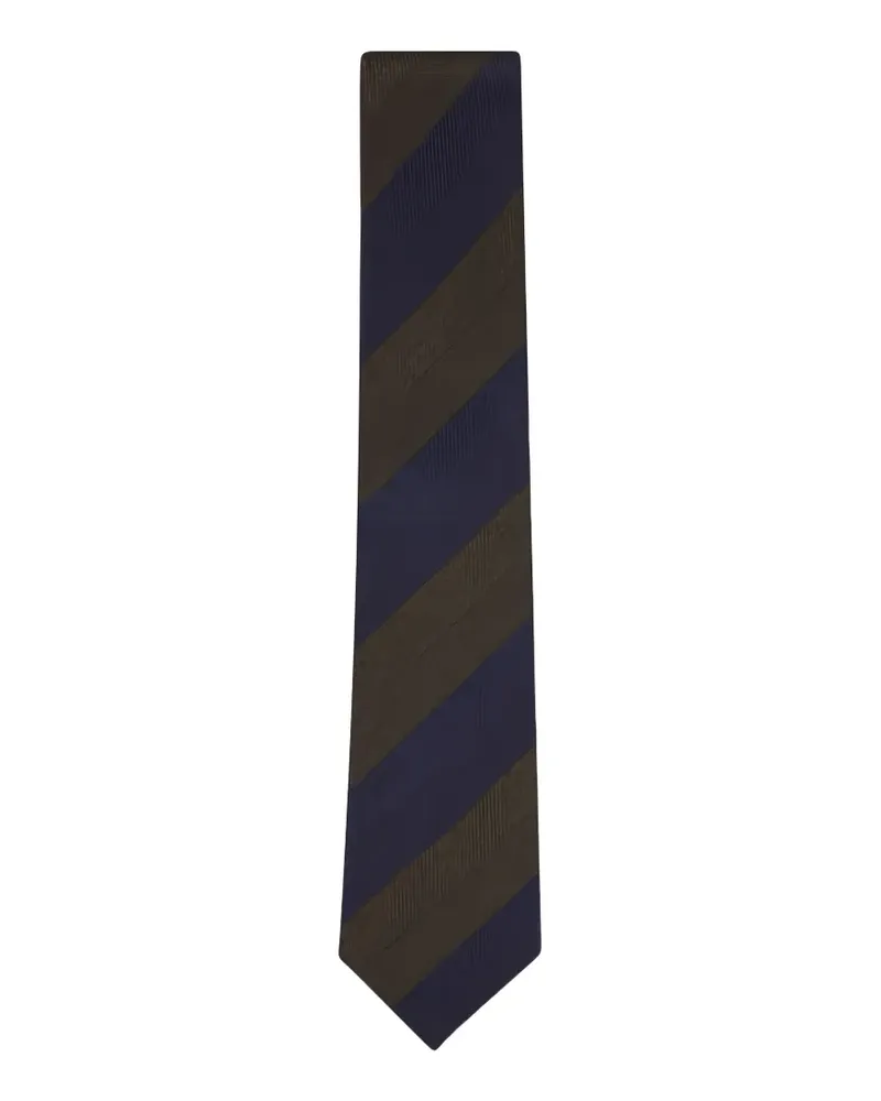 Kiton Krawatte mit diagonalen Streifen - Blau Blau
