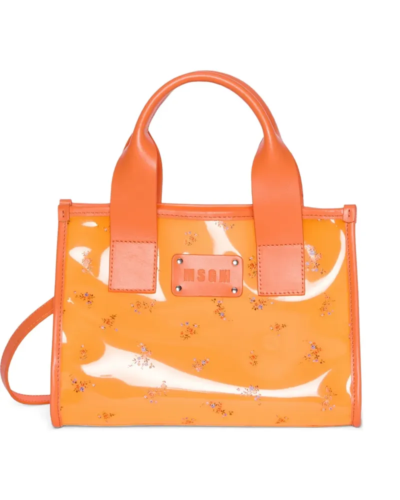 MSGM Tote Bag mit Blumenmuster - Orange Orange