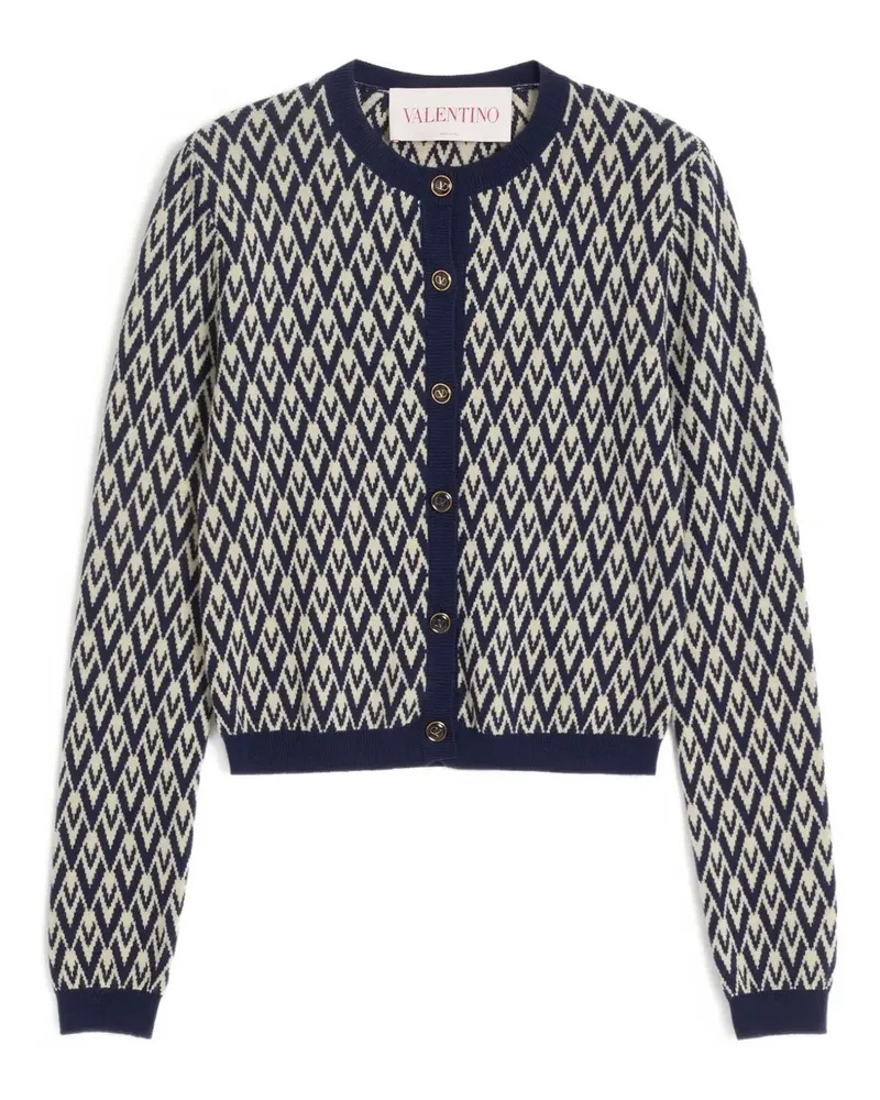 Valentino Garavani Toute La V Jacquard-Cardigan - Blau Blau