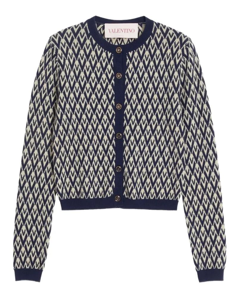 Valentino Garavani Toute La V Jacquard-Cardigan - Blau Blau