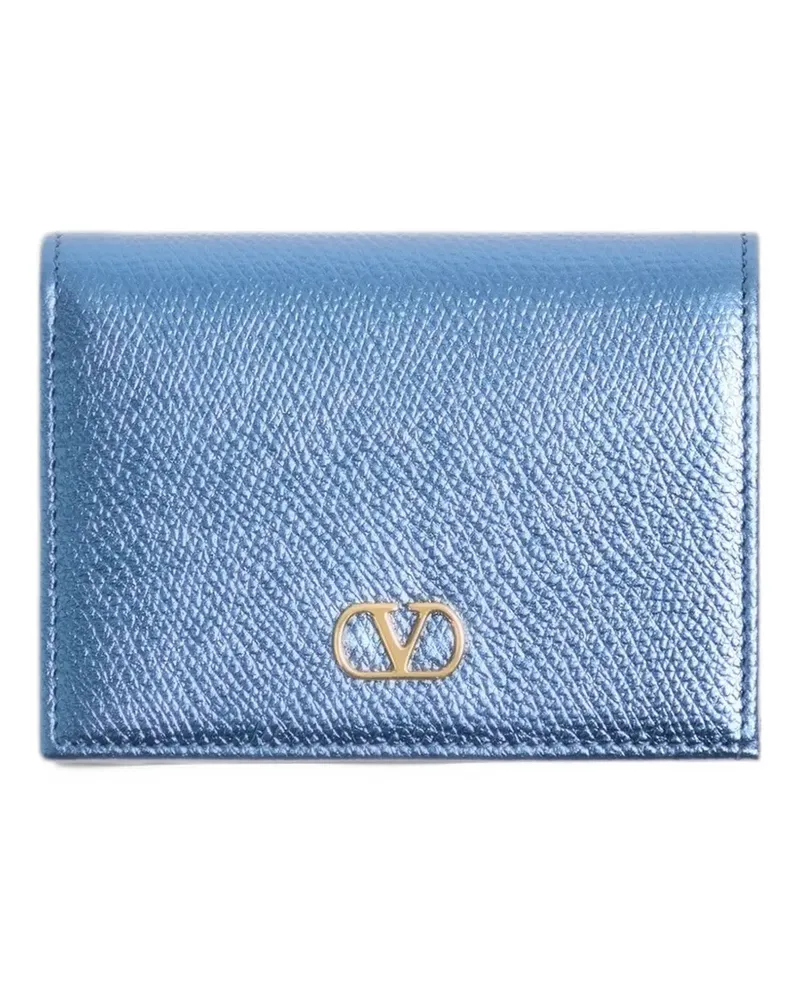 Valentino Garavani VLogo Signature grainy-calfskin wallet - Blau Blau
