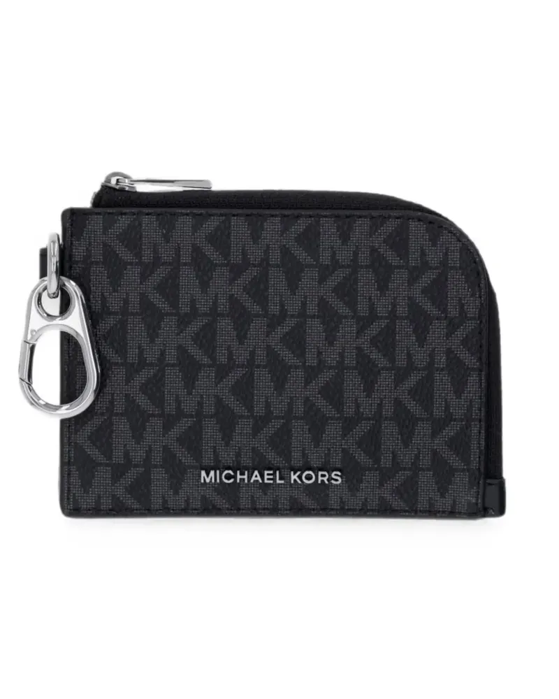 Michael Kors monogram-pattern cardholder - Schwarz Schwarz