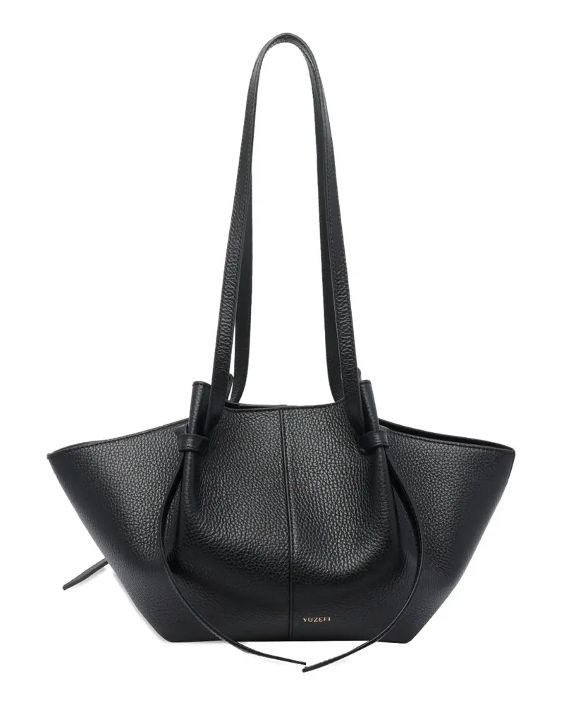 YUZEFI Mochi pebble-grain two-strap shoulder bag - Schwarz Schwarz