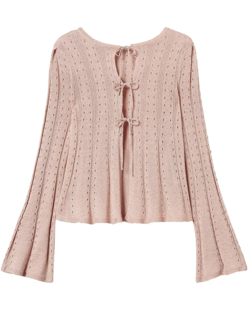 Twin-Set Cardigan mit Lochstrickmuster - Rosa Rosa