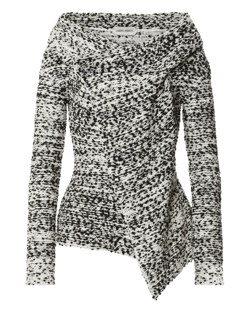Alberta Ferretti Asymmetrisch drapierte Jacke - Schwarz Schwarz