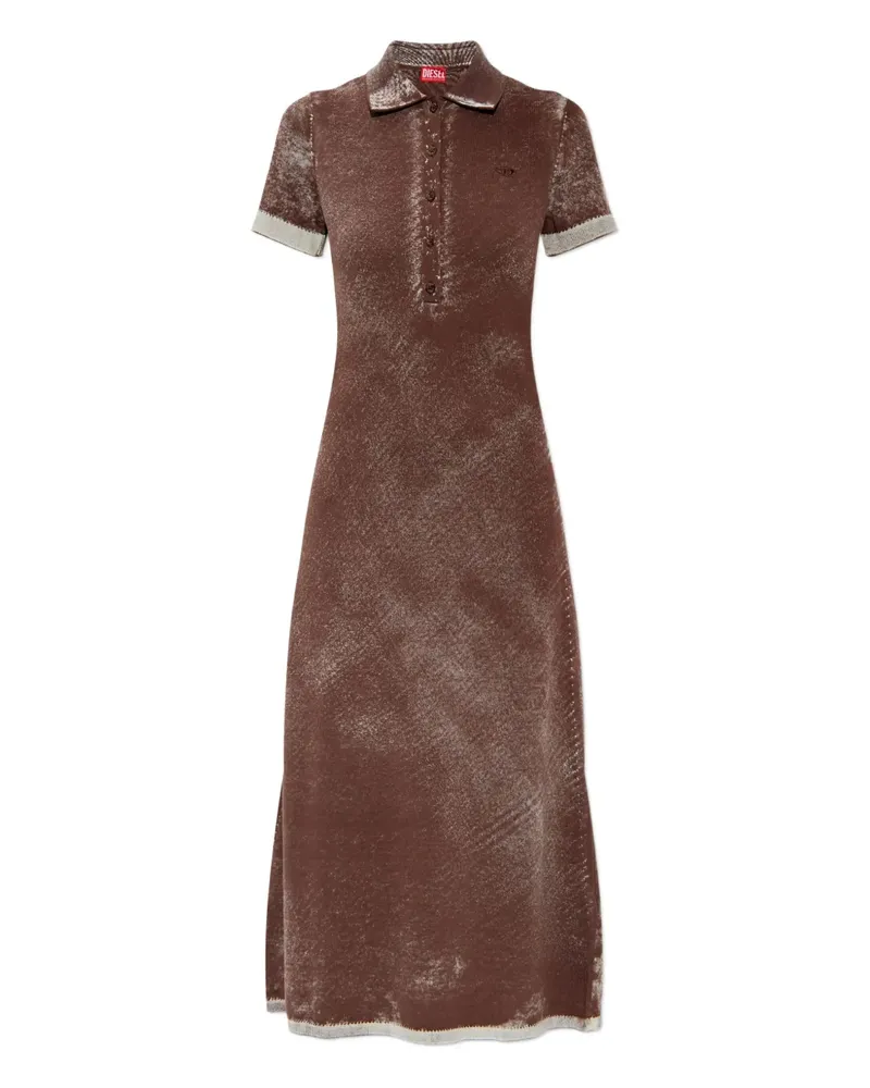 Diesel Halbgeknöpftes Lourens Midikleid mit Polokragen - Braun Braun