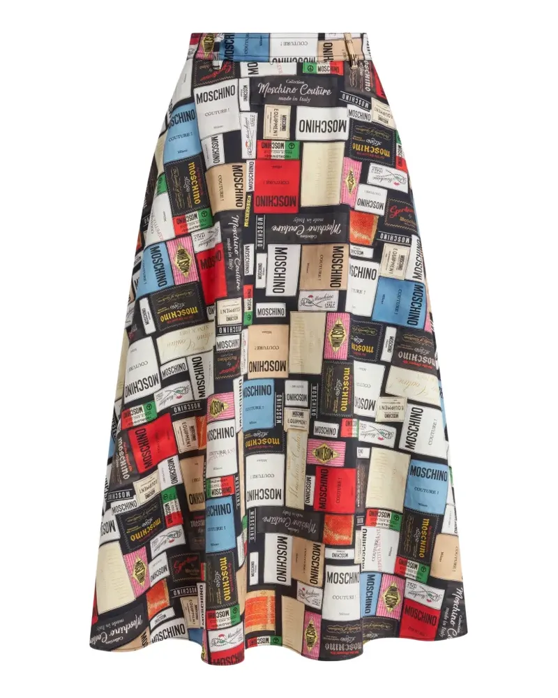 Moschino Midirock mit Logo-Print - Schwarz Schwarz