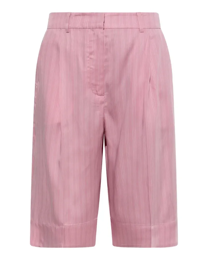 MUNTHE Uama pinstripe-pattern pleated shorts - Rosa Rosa