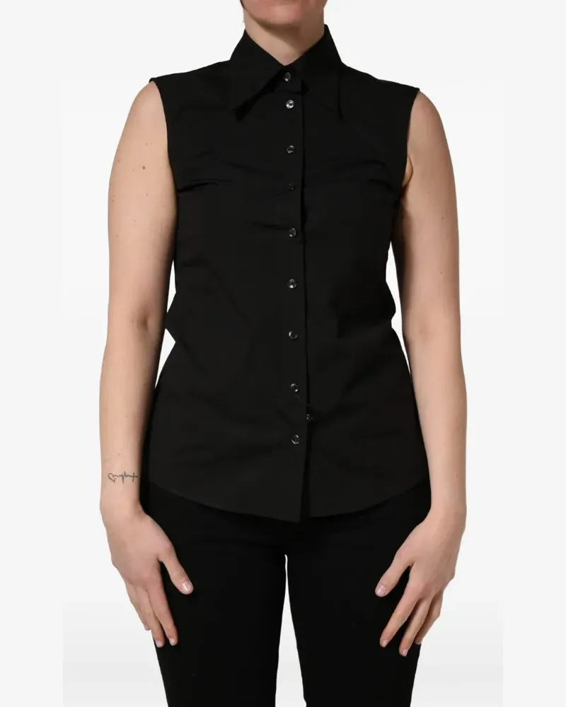 Dolce & Gabbana Ärmellose Bluse - Schwarz Schwarz