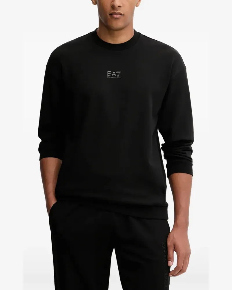 EA7 logo-detail crew-neck sweatshirt - Schwarz Schwarz
