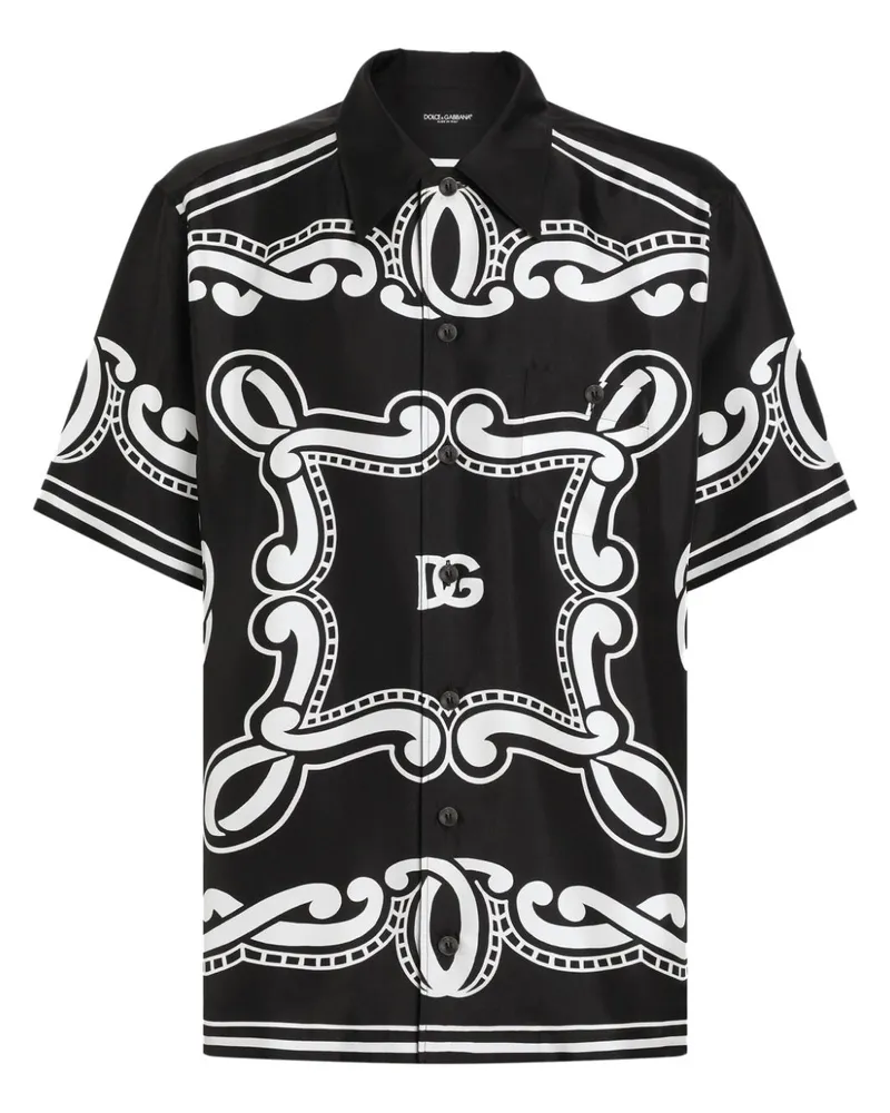 Dolce & Gabbana Hemd mit Bandana-Print - Schwarz Schwarz