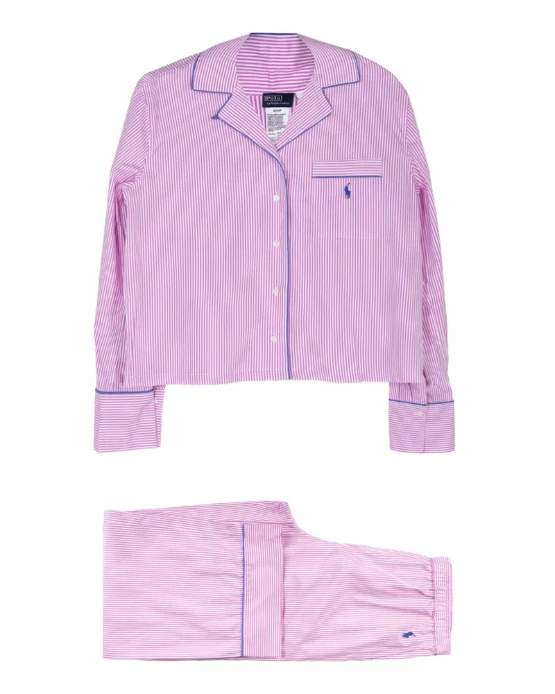 Ralph Lauren striped long-sleeve pajama set - Rosa Rosa