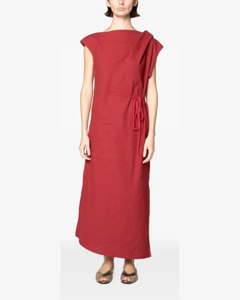 Muller of Yoshiokubo Lino tuck-detail maxi dress - Rot Rot