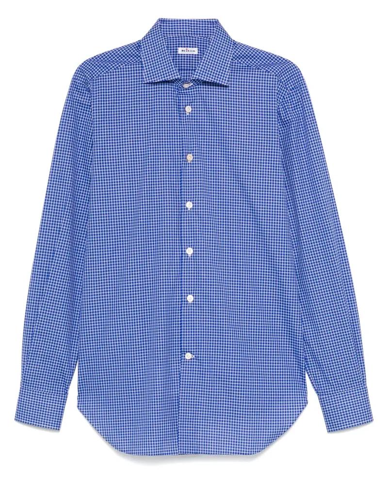 Kiton Hemd mit Karomuster - Blau Blau