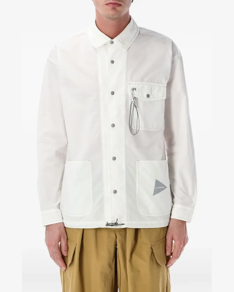 and wander flap-pocket overshirt - Weiß Weiß