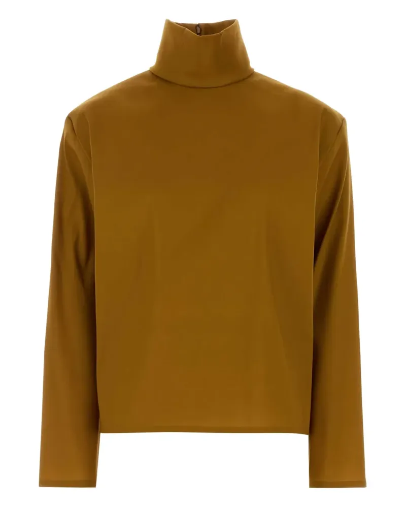 Saint Laurent Oberteil mit Stehkragen - Braun Braun