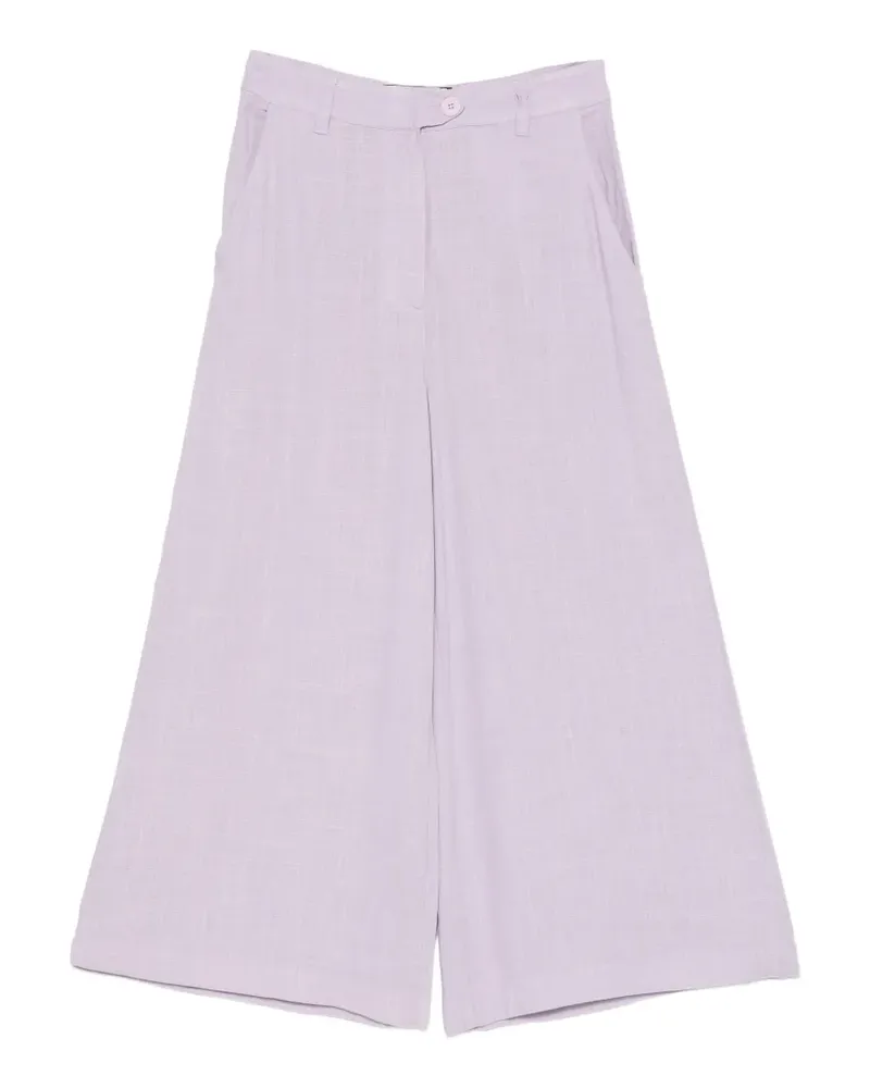 Moschino Weite Hose mit Logo-Patch - Violett Violett