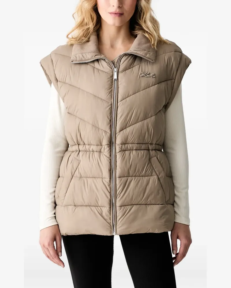Karl Lagerfeld quilted drawstring gilet - Nude Nude