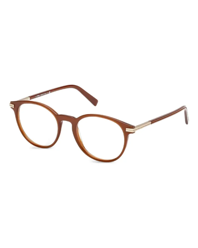 Ermenegildo Zegna Brille mit rundem Gestell - Braun Braun