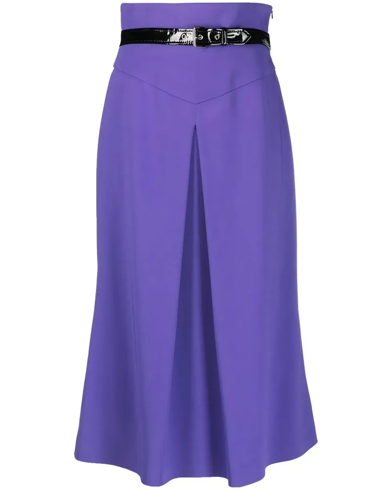 Moschino Taillenhoher Rock mit Gürtel - Violett Violett