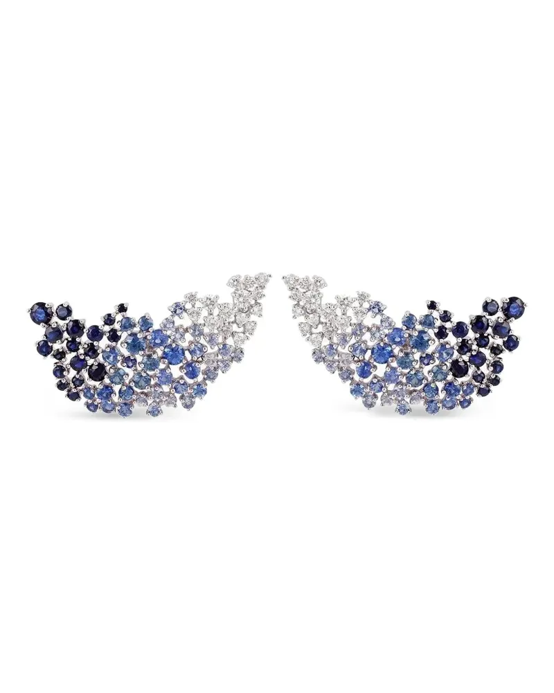 Ananya 18kt Weißgoldohrringe mit Saphir - Silber Silber