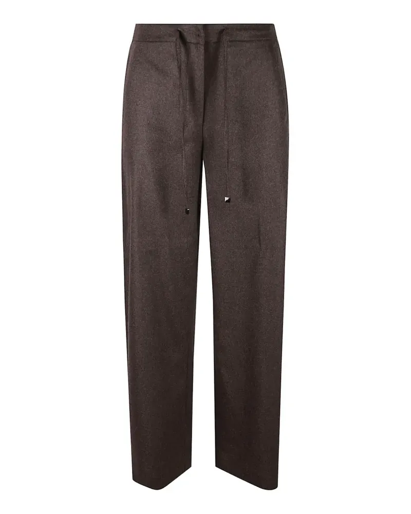 Max Mara drawstring-waist straight-leg trousers - Braun Braun