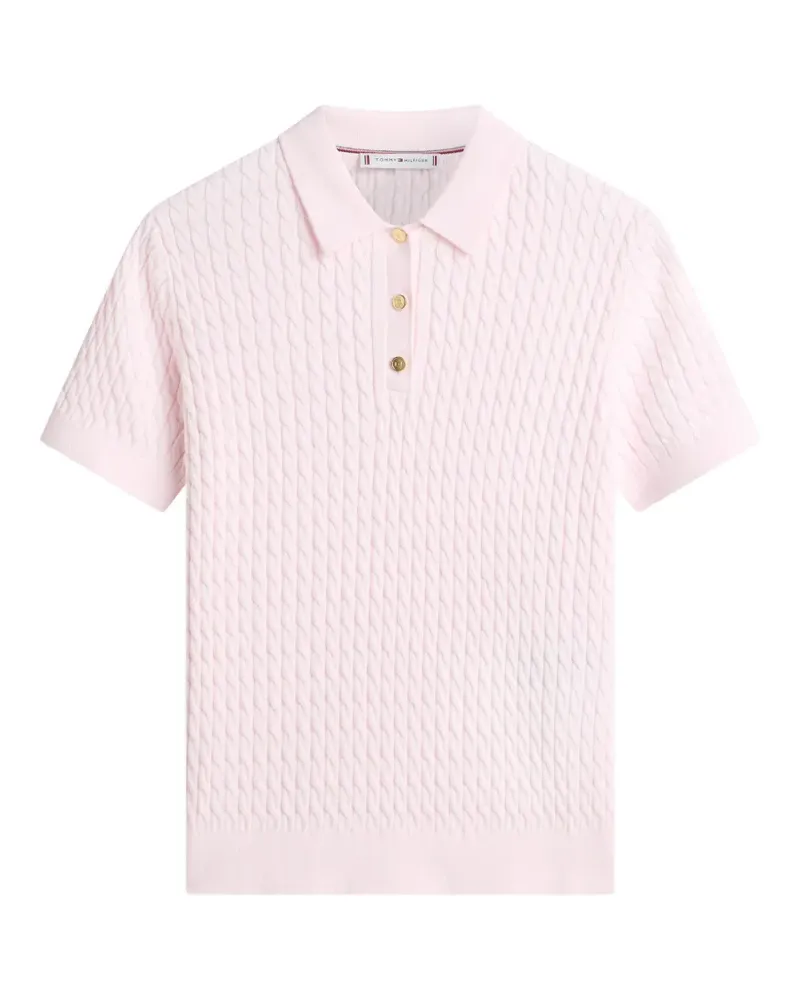 Tommy Hilfiger cable-knit polo top - Rosa Rosa