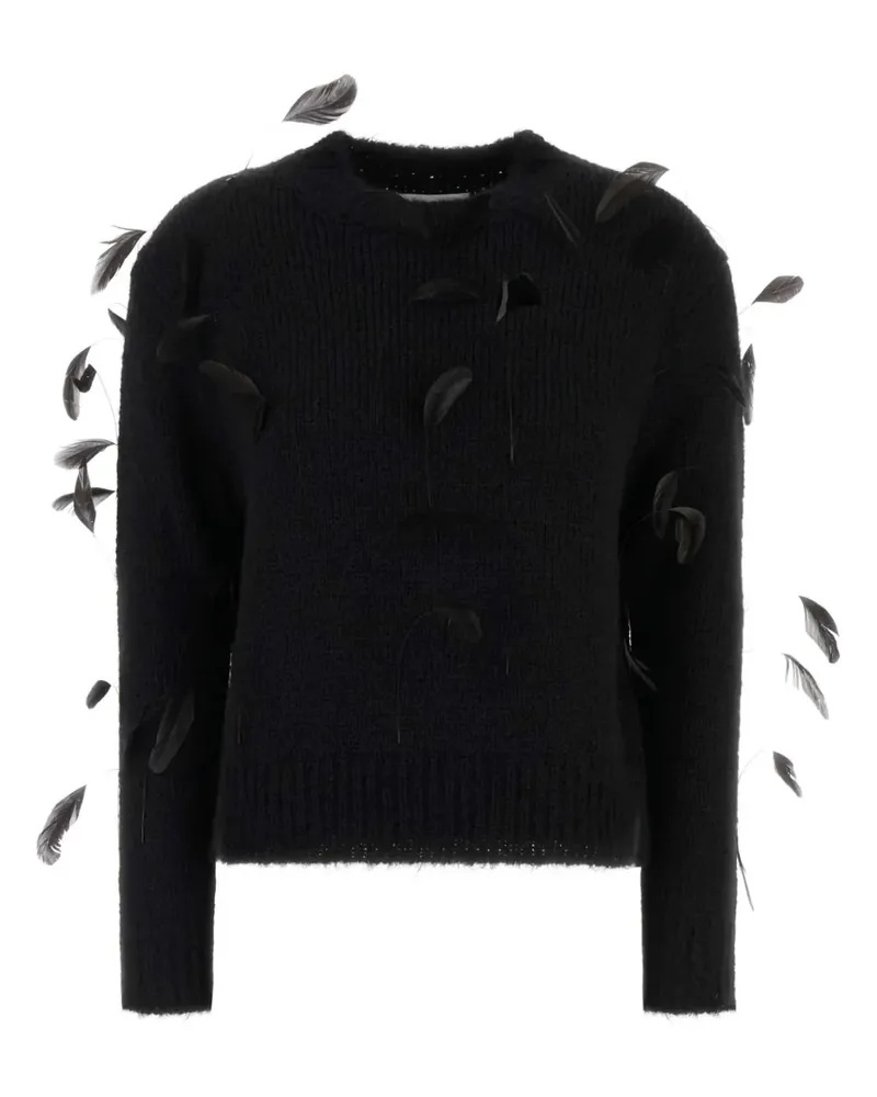 Jil Sander Pullover mit Federdetail - Schwarz Schwarz