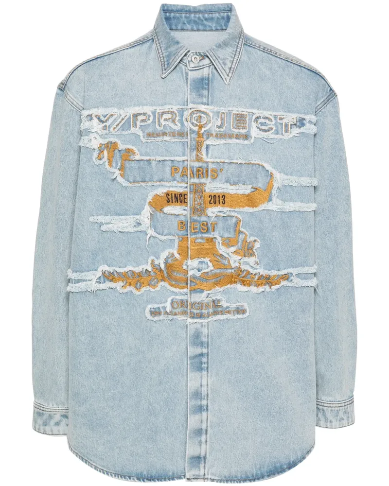 Y/PROJECT Jeansjacke im Distressed-Look - Blau Blau