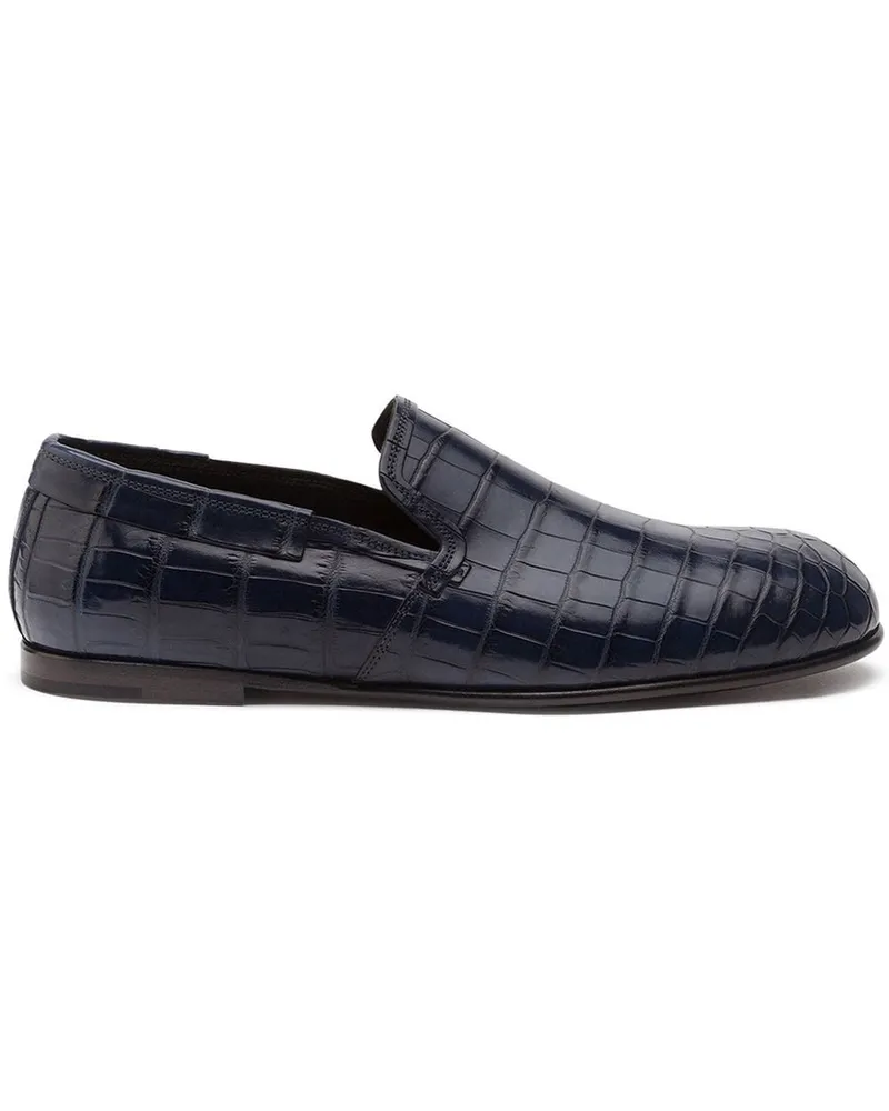 Dolce & Gabbana Loafer mit Kroko-Optik - Blau Blau