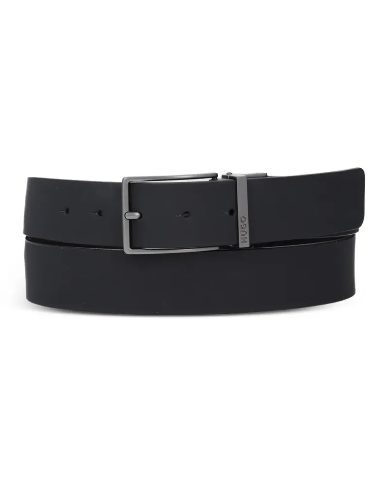 HUGO BOSS Ledergürtel mit Logo-Schnalle - Schwarz Schwarz