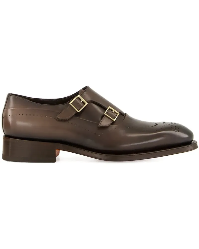 Santoni Monk-Schuhe mit Doppelschnalle - Braun Braun