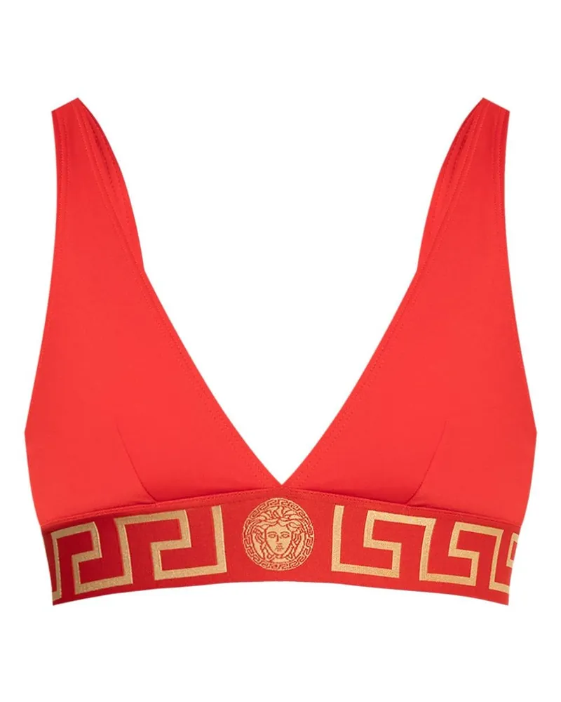 Versace Bikinioberteil mit Greca-Detail - Rot Rot