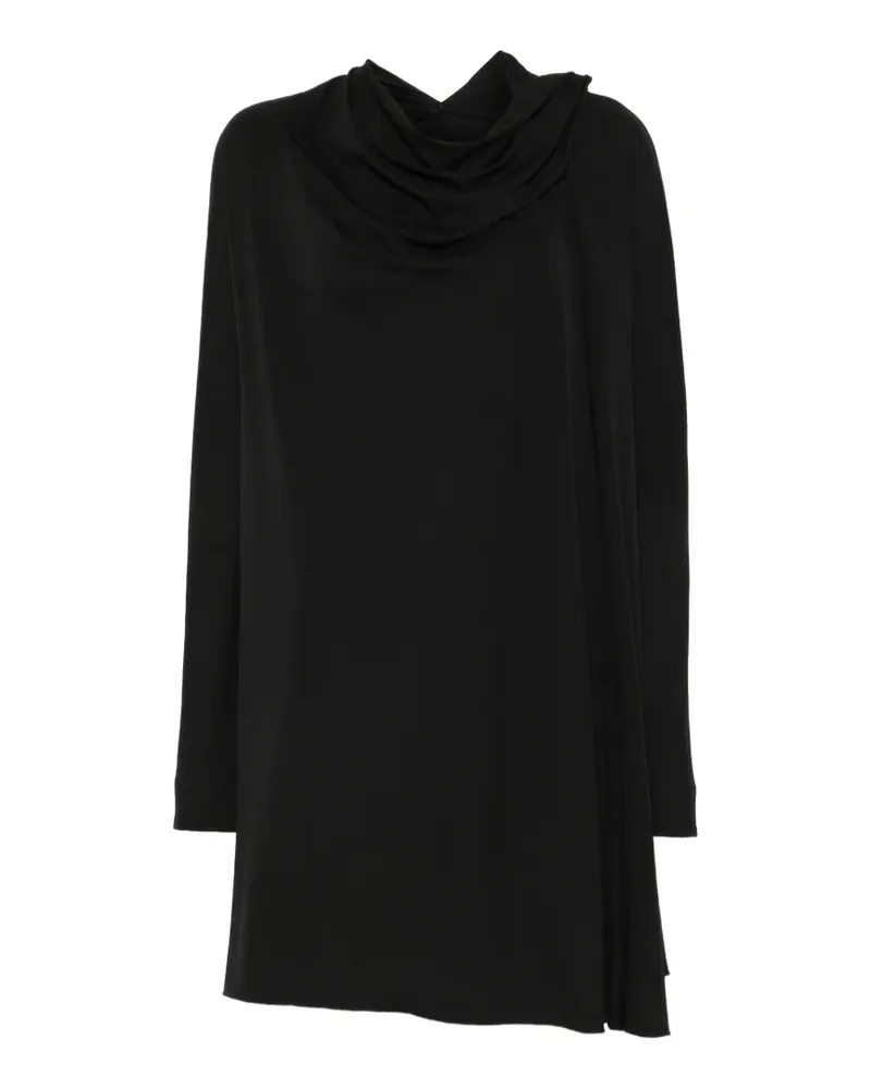 Totême Asymmetrisches Midikleid mit Schal - Schwarz Schwarz