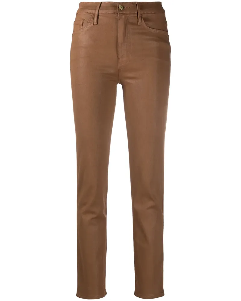 Frame Denim Halbhohe Skinny-Jeans - Braun Braun
