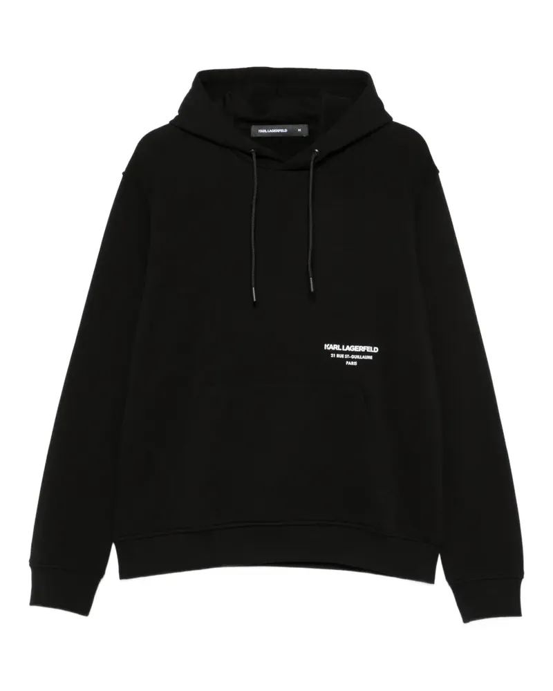 Karl Lagerfeld logo-print drawstring hoodie - Schwarz Schwarz