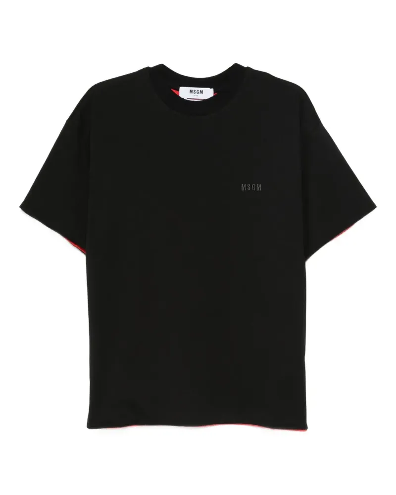 MSGM T-Shirt mit Logo - Schwarz Schwarz