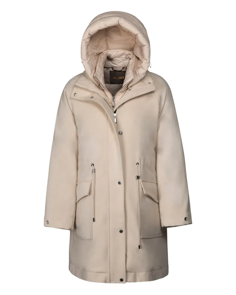 MOORER Alimena hooded coat - Nude Nude