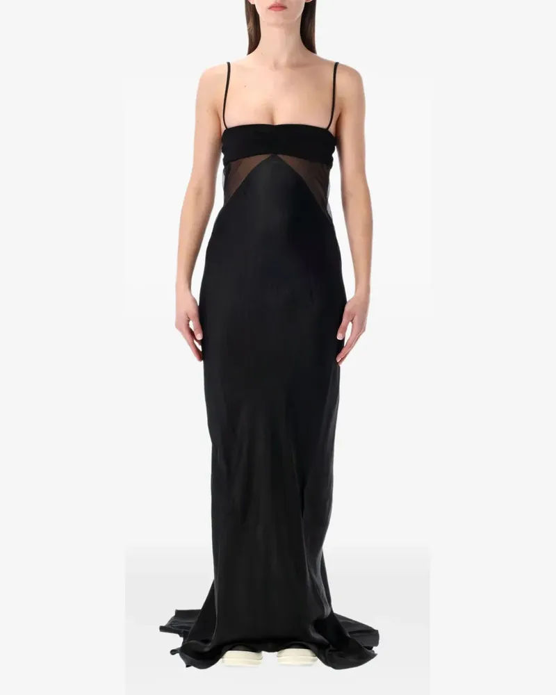 Rick Owens Combo Abendkleid mit transparenten Einsätzen - Schwarz Schwarz