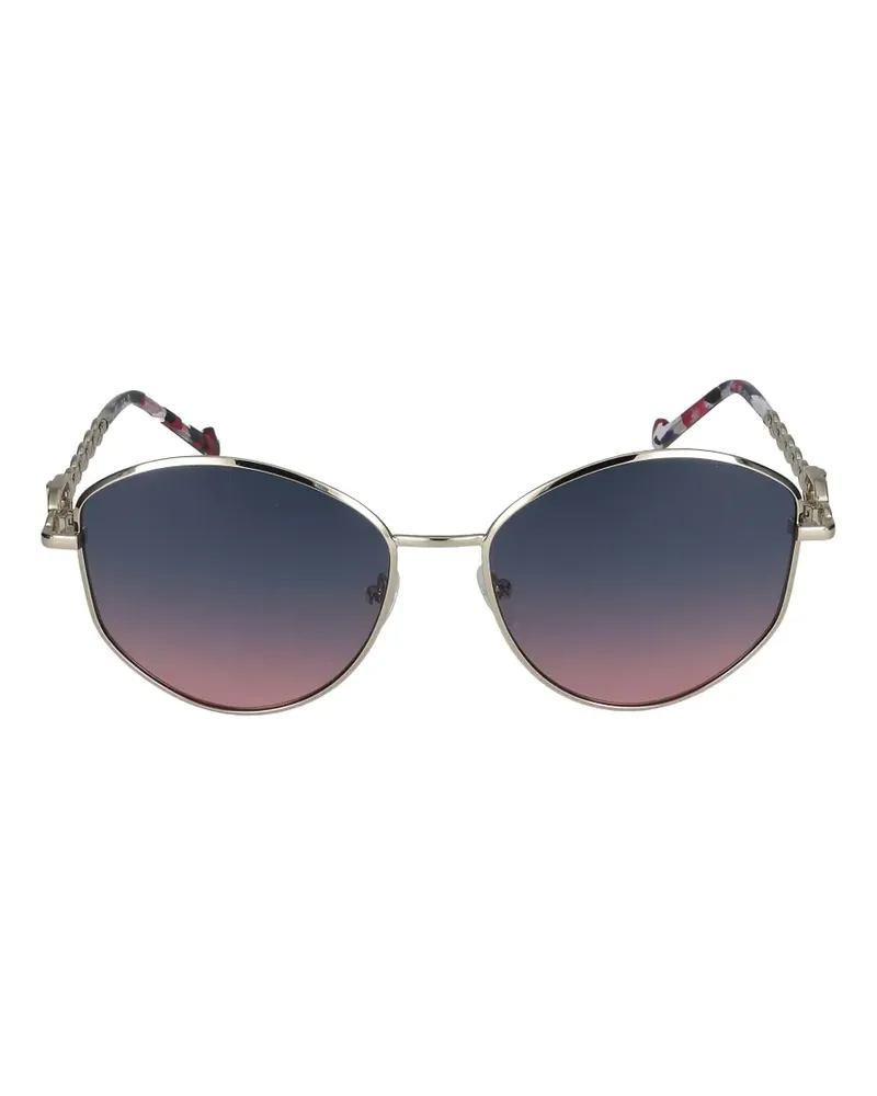 Liu Jo logo-plaque chain-link sunglasses - Gold Gold