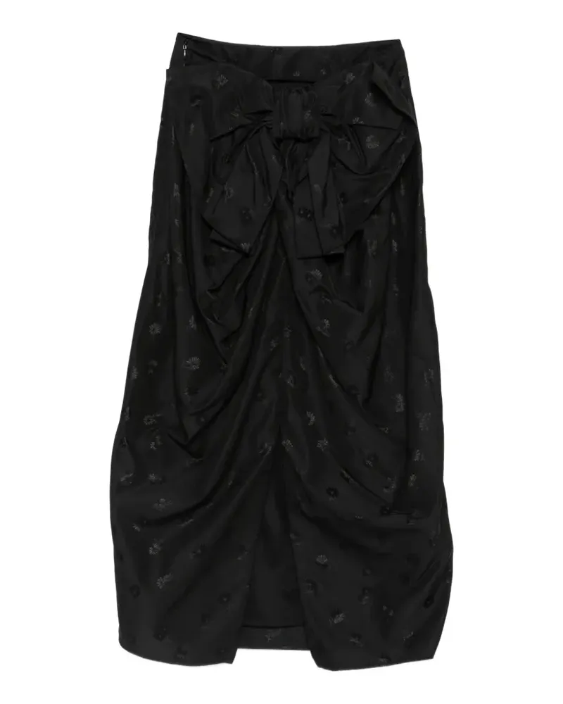 Cecilie Bahnsen Umina bow-detail floral-jacquard midi skirt - Schwarz Schwarz